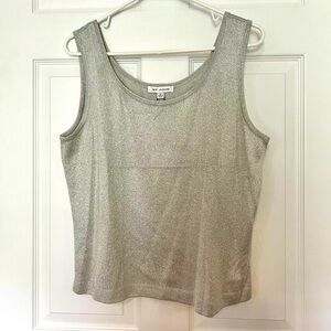 St. John Metallic Silver Knit Tank - size L - Never worn, original tags!